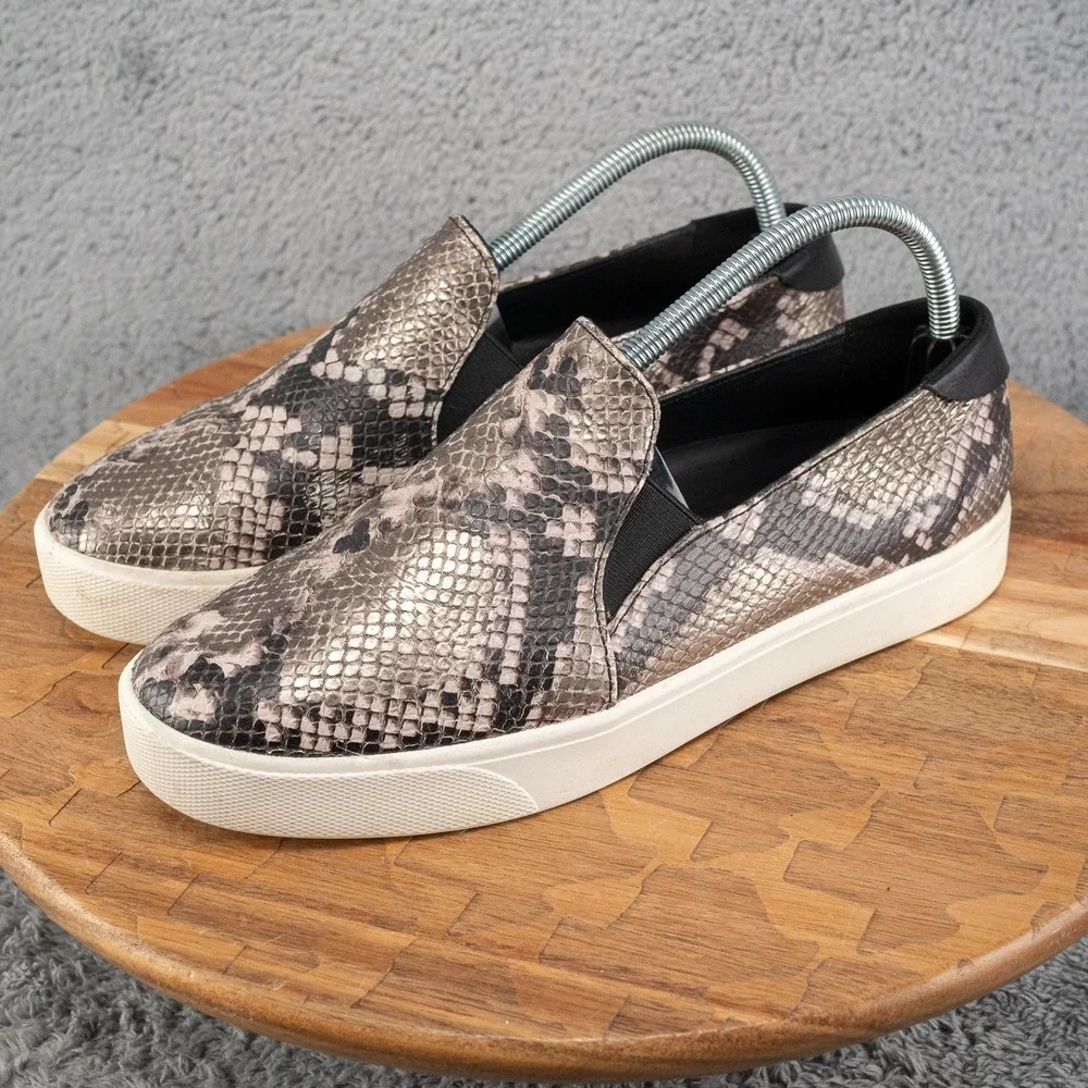 Cole Haan W19258 Womens Grand Series Slip On Shoes Sneakers Gray Snake 9.5‎ B